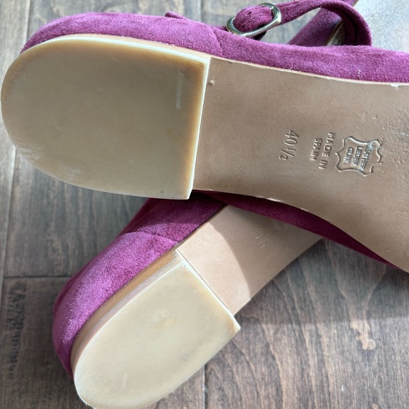 Caron Callahan Ellie Mary Jane Suede Ballet Flats‎ Mulberry Burgundy Size 40.5 - Picture 11 of 11